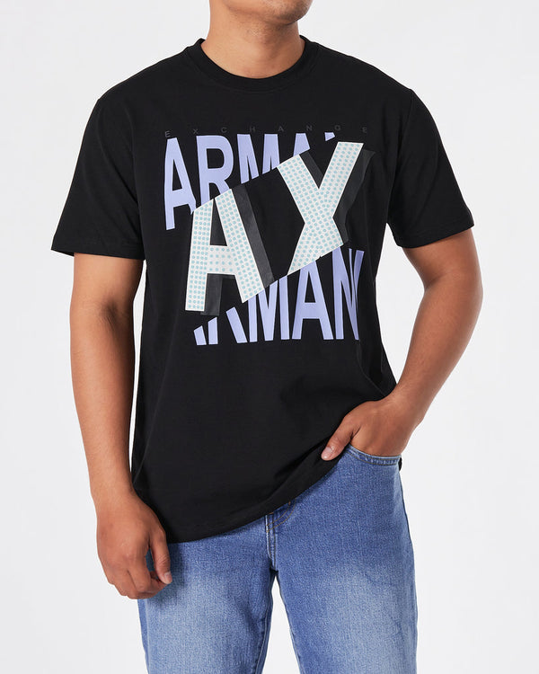 ARMANI EXCHANGE PRINTED GRAPHIC TEE - BLACK